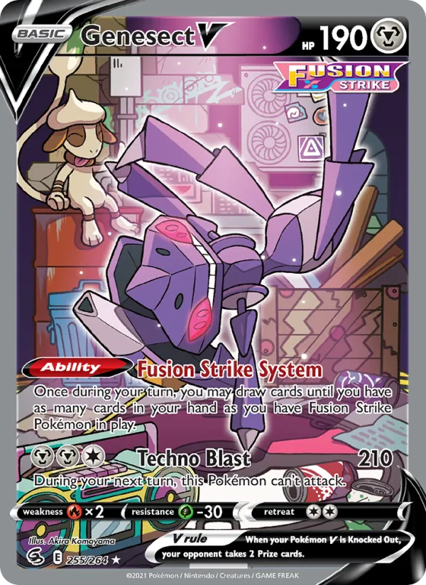 Genesect V Holo 255/264 Fusion Strike Pokémon Card