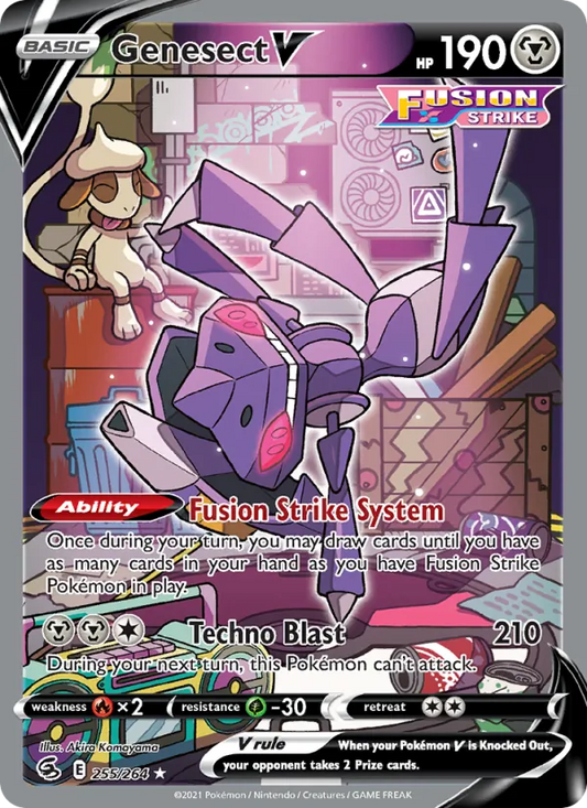 Genesect V Holo 255/264 Fusion Strike Pokémon Card