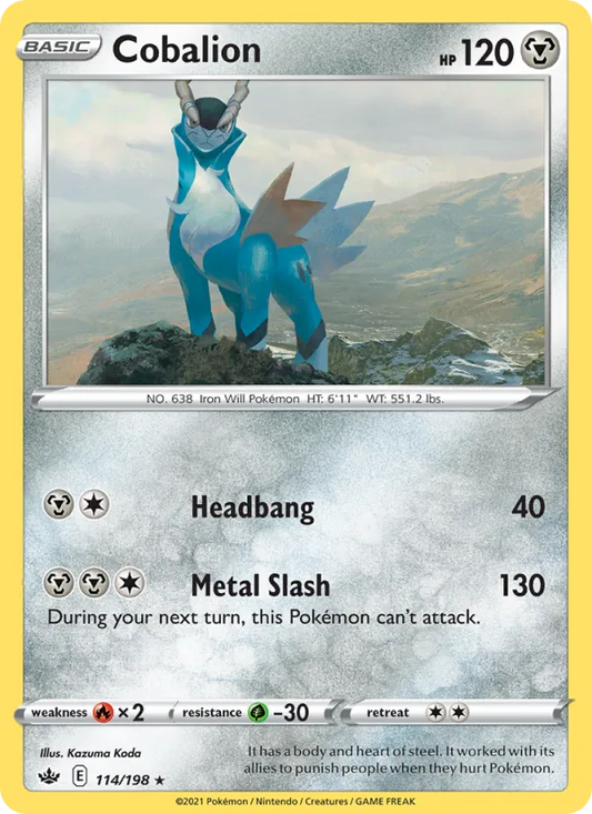 Cobalion Holo 114/198 Chilling Reign Pokémon Card