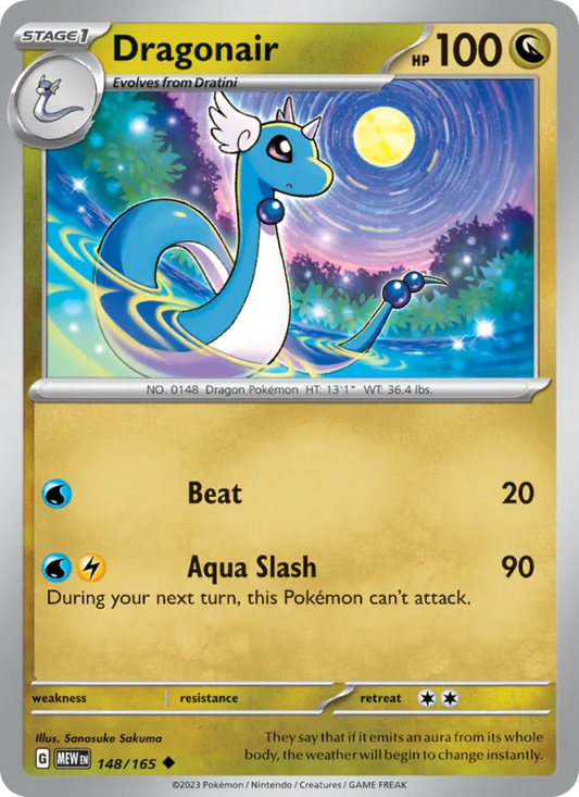 Dragonair Normal 148/165 151 Pokémon Card