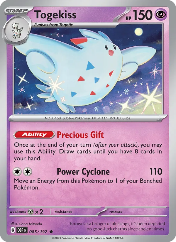 Togekiss Normal 085/197 Obsidian Flames Pokémon Card