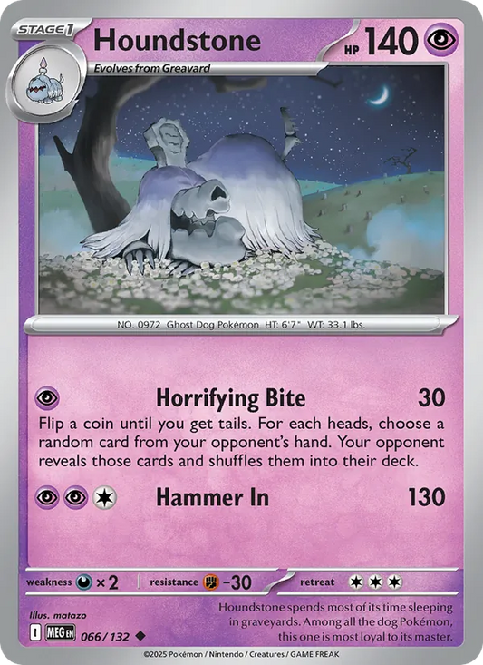 Houndstone Normal 066/132 Mega Evolution Pokémon Card