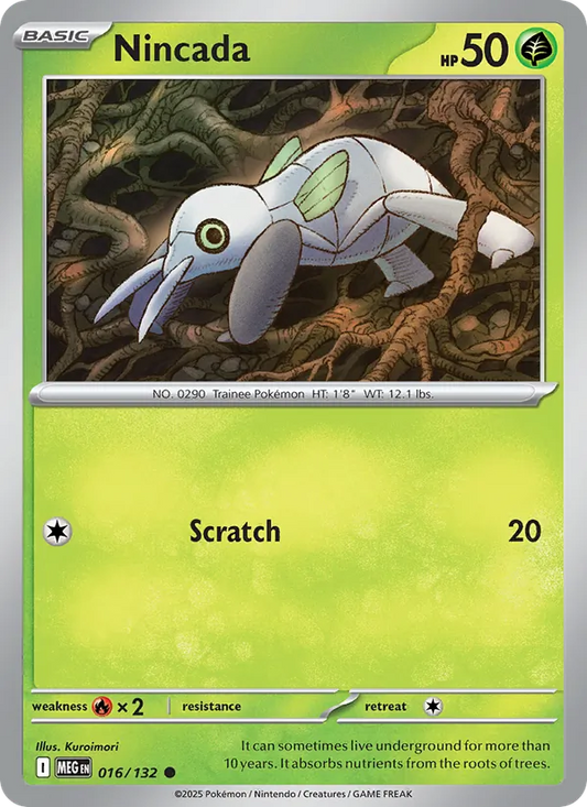 Nincada Normal 016/132 Mega Evolution Pokémon Card