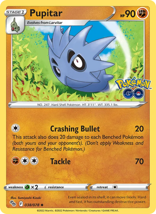 Pupitar Reverse Holo 038/78 Pokémon GO Pokémon Card