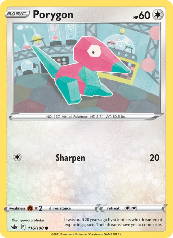 Porygon Reverse Holo 116/198 Chilling Reign Pokémon Card