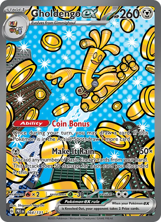 Gholdengo ex Holo 164/131 Prismatic Evolutions Pokémon Card