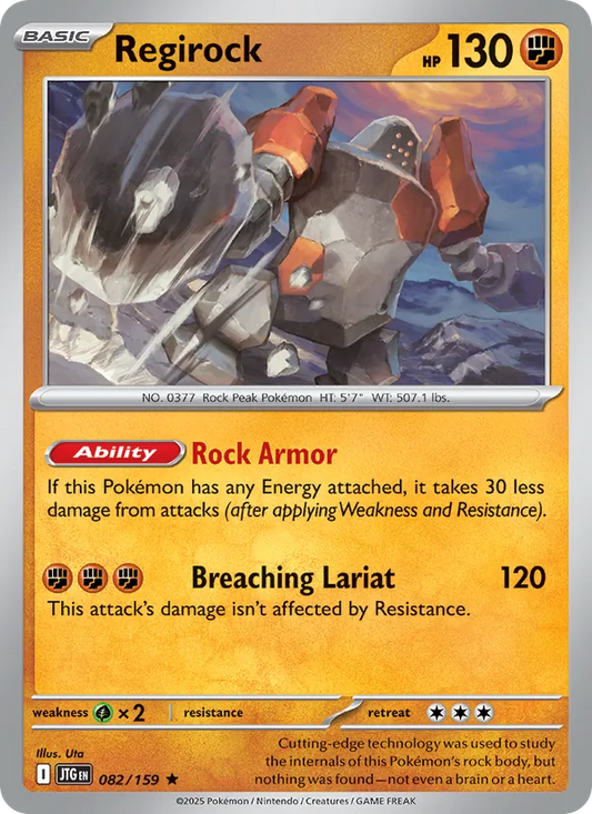 Regirock Holo 082/159 Journey Together Pokémon Card