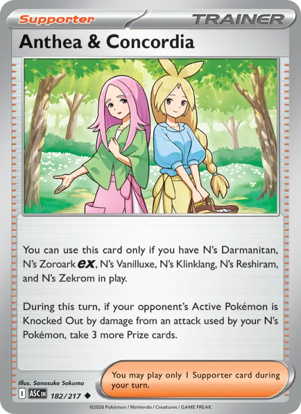 Anthea & Concordia Reverse Holo 182/217 Ascended Heroes Pokémon Card