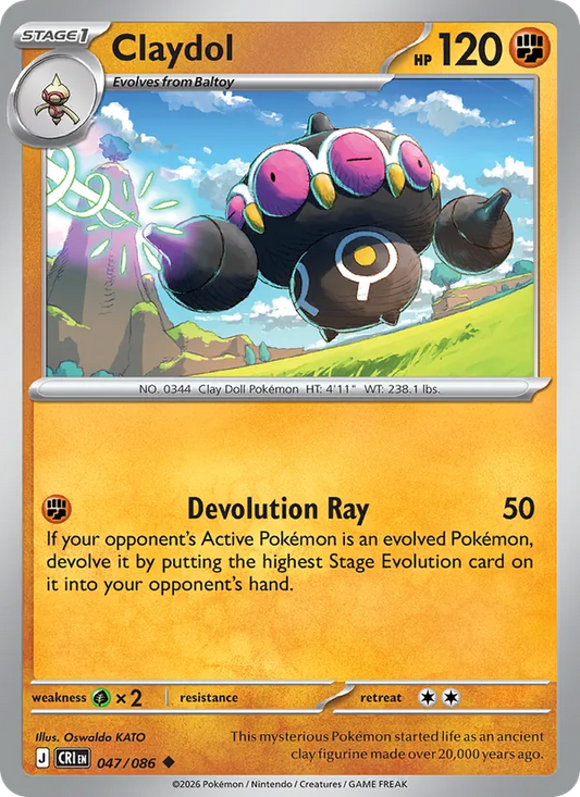 Claydol Normal 047/86 Chaos Rising Pokémon Card