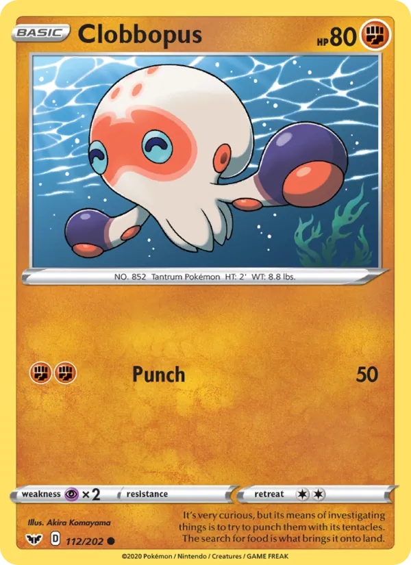 Clobbopus Reverse Holo 112/202 Sword & Shield Pokémon Card