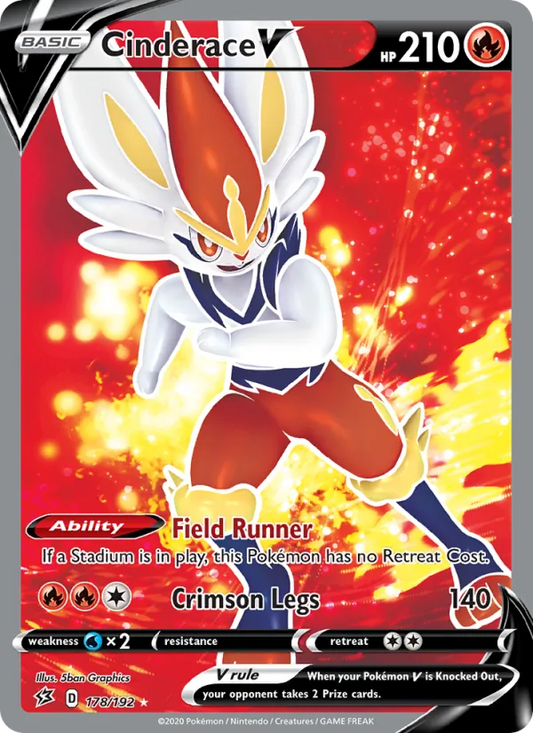 Cinderace V Holo 178/192 Rebel Clash Pokémon Card
