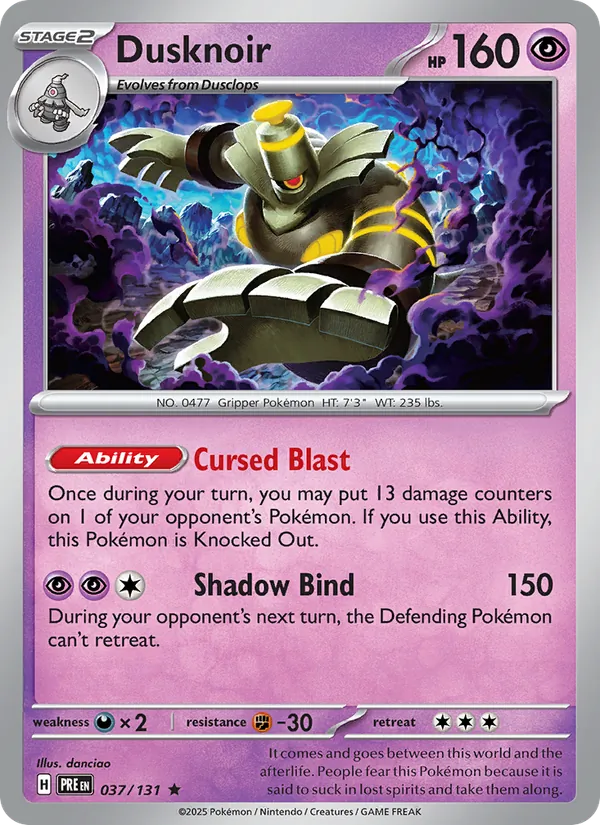 Dusknoir Holo 037/131 Prismatic Evolutions Pokémon Card