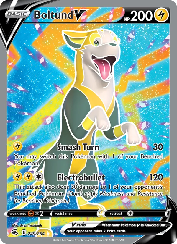 Boltund V Holo 249/264 Fusion Strike Pokémon Card