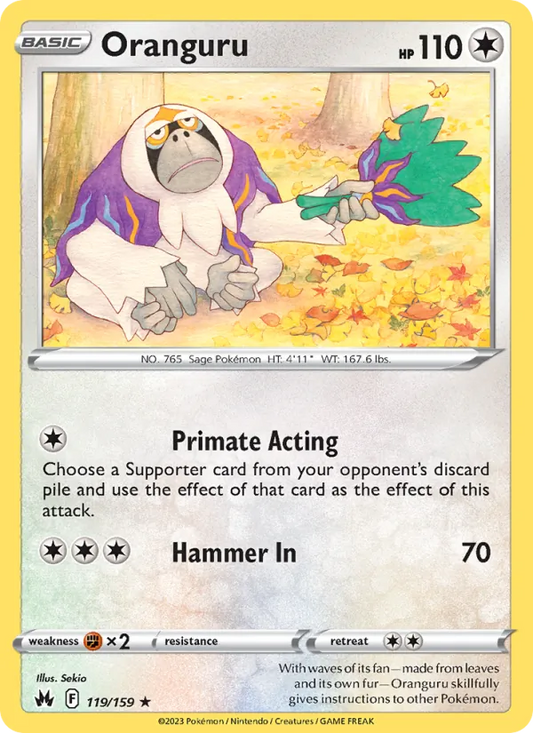 Oranguru Reverse Holo 119/159 Crown Zenith Pokémon Card