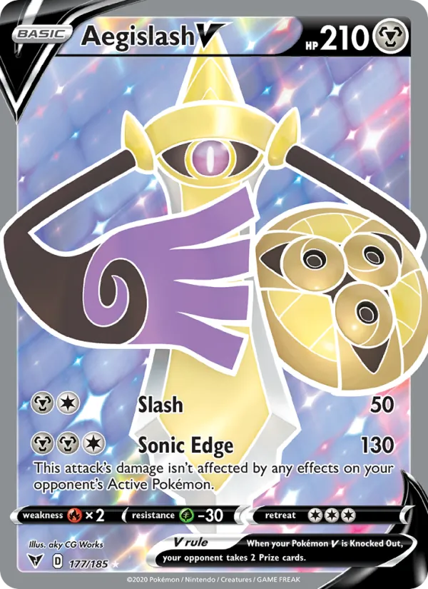 Aegislash V Holo 177/185 Vivid Voltage Pokémon Card