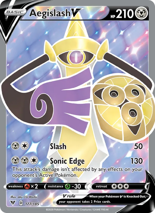 Aegislash V Holo 177/185 Vivid Voltage Pokémon Card