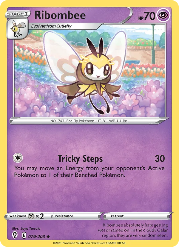 Ribombee Reverse Holo 079/203 Evolving Skies Pokémon Card