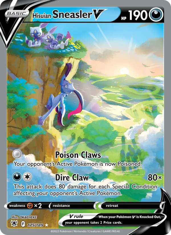Hisuian Sneasler V Holo 175/189 Astral Radiance Pokémon Card