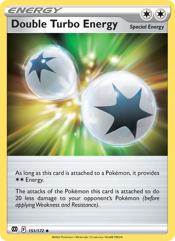 Double Turbo Energy Reverse Holo 151/172 Brilliant Stars Pokémon Card