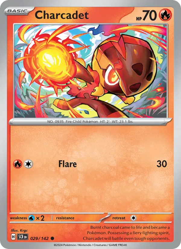 Charcadet Reverse Holo 029/142 Stellar Crown Pokémon Card
