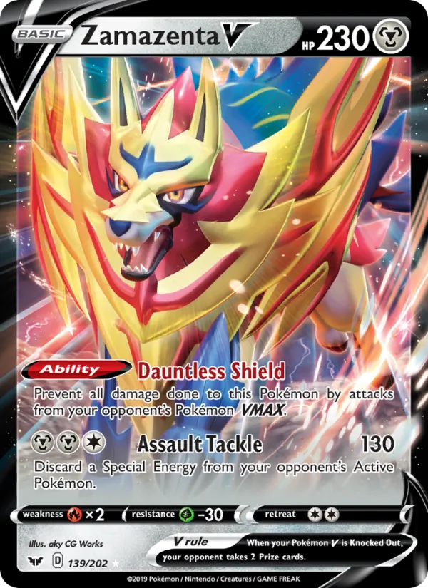 Zamazenta V Holo 139/202 Sword & Shield Pokémon Card