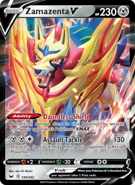 Zamazenta V Holo 139/202 Sword & Shield Pokémon Card