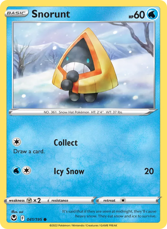 Snorunt Reverse Holo 041/195 Silver Tempest Pokémon Card