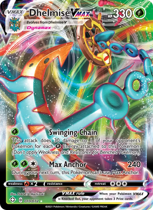 Dhelmise VMAX Holo 010/72 Shining Fates Pokémon Card