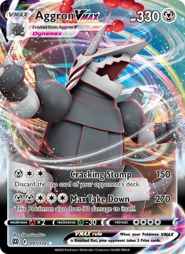 Aggron VMAX Holo 097/172 Brilliant Stars Pokémon Card
