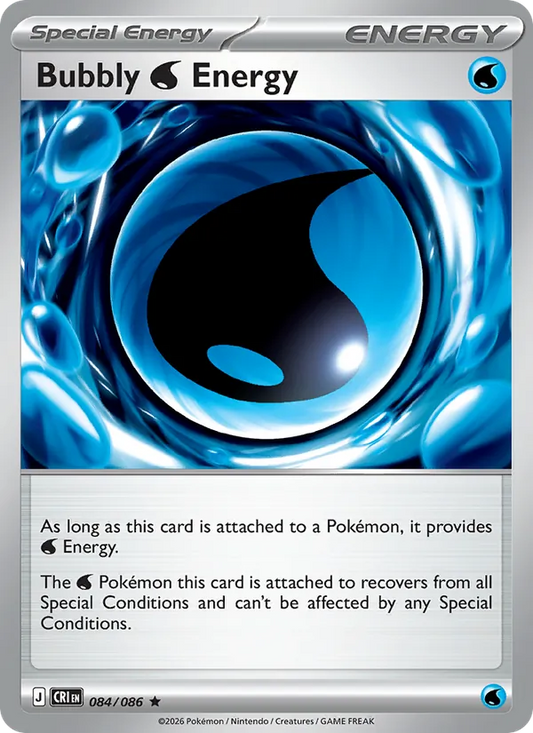 Bubbly Water Energy Holo 084/86 Chaos Rising Pokémon Card