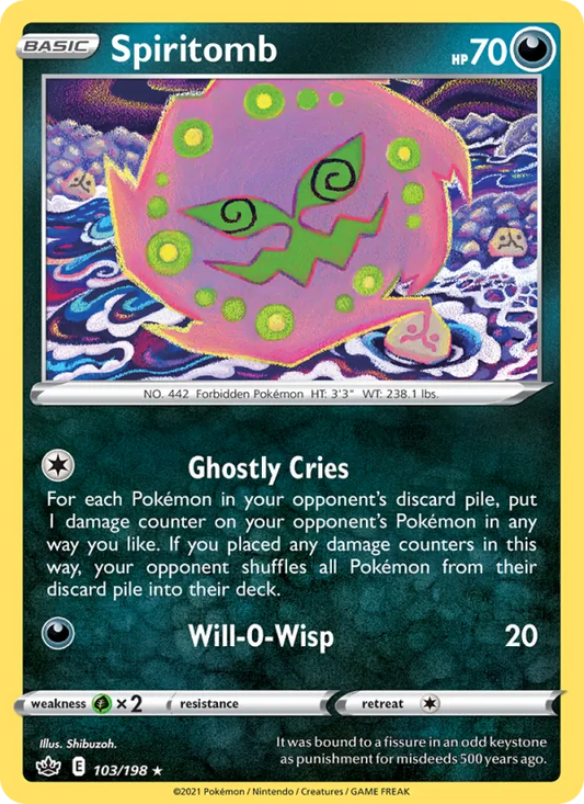 Spiritomb Reverse Holo 103/198 Chilling Reign Pokémon Card