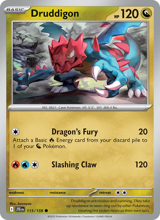 Druddigon Normal 115/159 Journey Together Pokémon Card