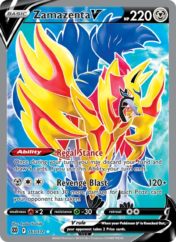 Zamazenta V Holo 163/172 Brilliant Stars Pokémon Card