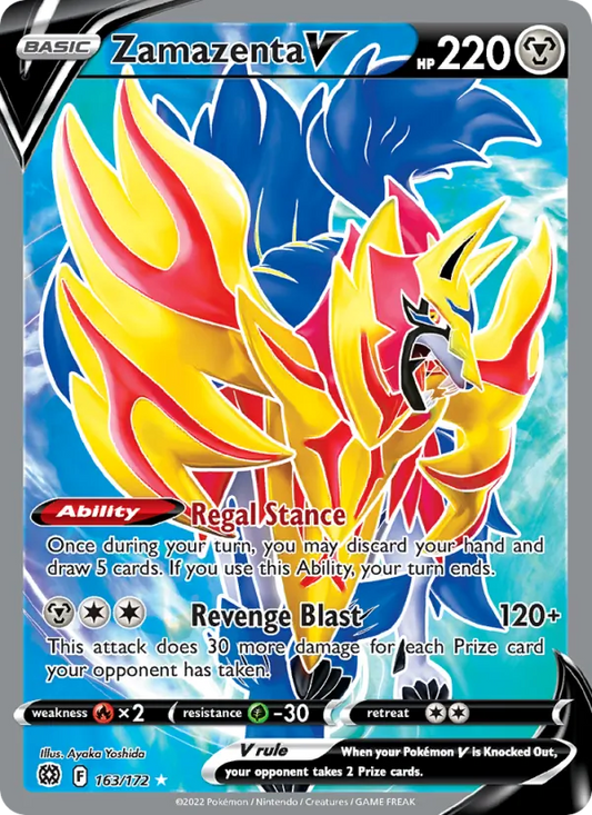 Zamazenta V Holo 163/172 Brilliant Stars Pokémon Card