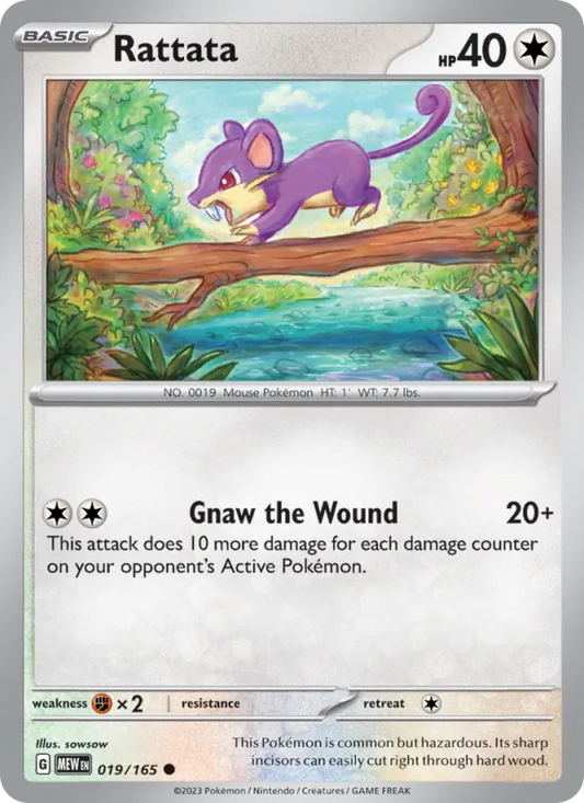 Rattata Normal 019/165 151 Pokémon Card