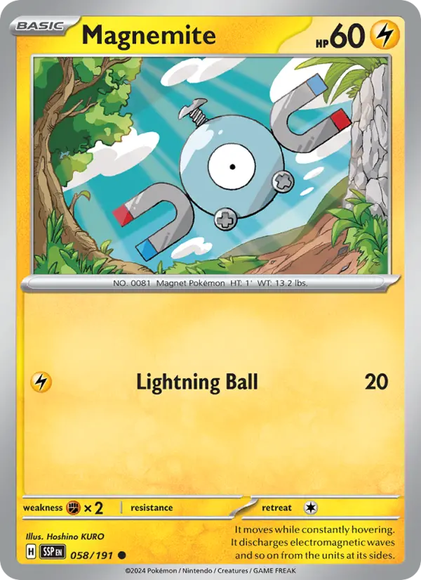 Magnemite Reverse Holo 058/191 Surging Sparks Pokémon Card