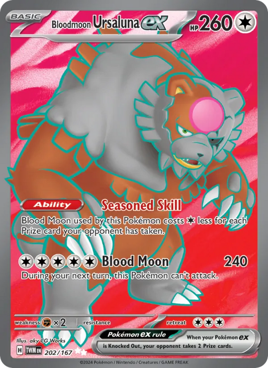 Bloodmoon Ursaluna ex Holo 202/167 Twilight Masquerade Pokémon Card