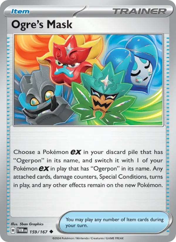 Ogre's Mask Reverse Holo 159/167 Twilight Masquerade Pokémon Card