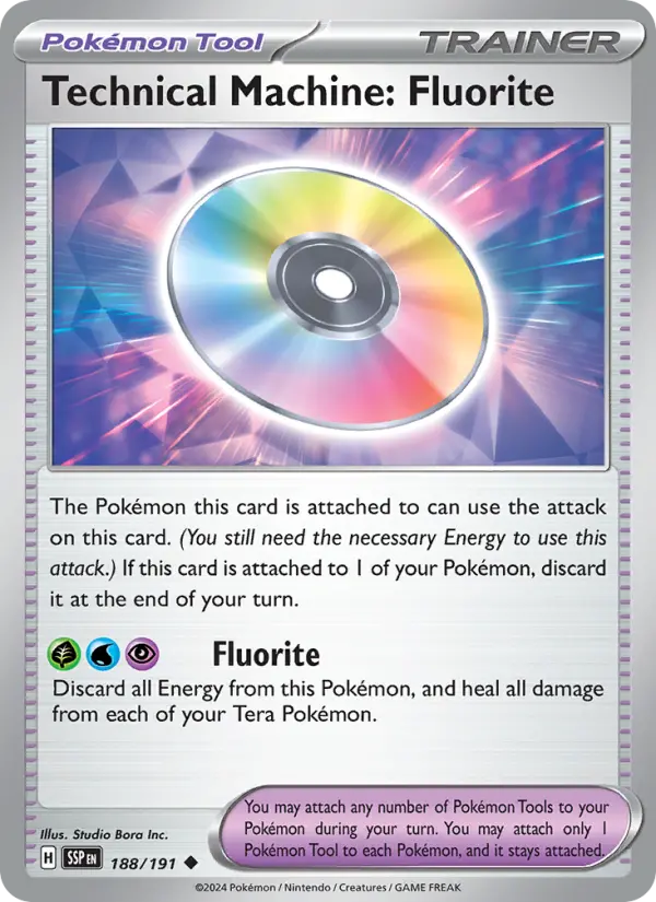 Technical Machine: Fluorite Reverse Holo 188/191 Surging Sparks Pokémon Card