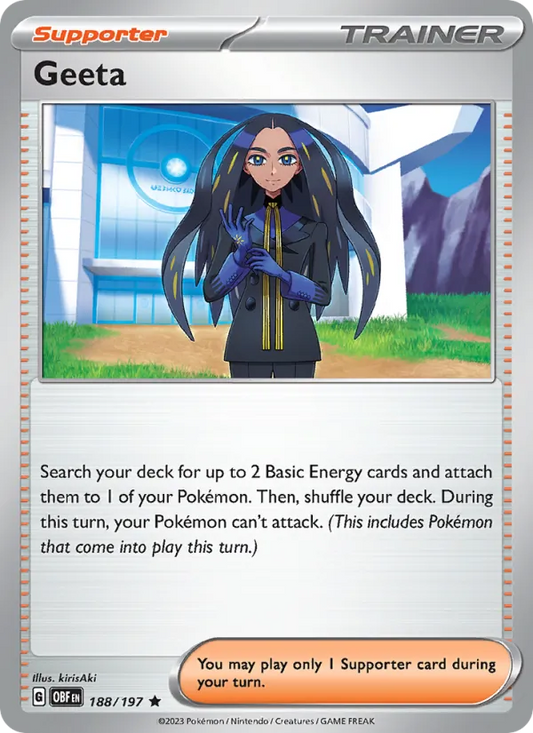 Geeta Holo 188/197 Obsidian Flames Pokémon Card