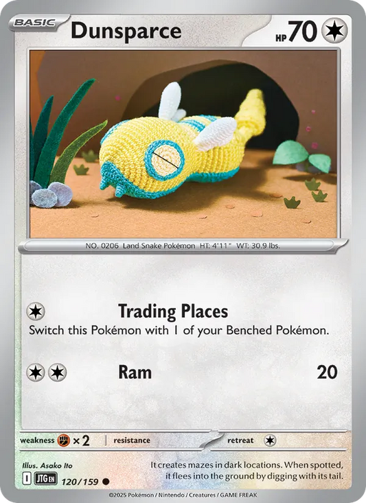 Dunsparce Normal 120/159 Journey Together Pokémon Card