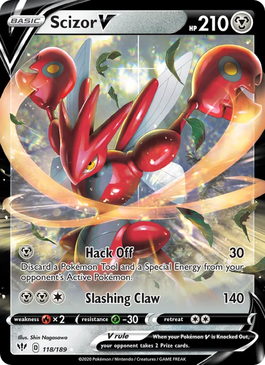 Scizor V Holo 118/189 Darkness Ablaze Pokémon Card
