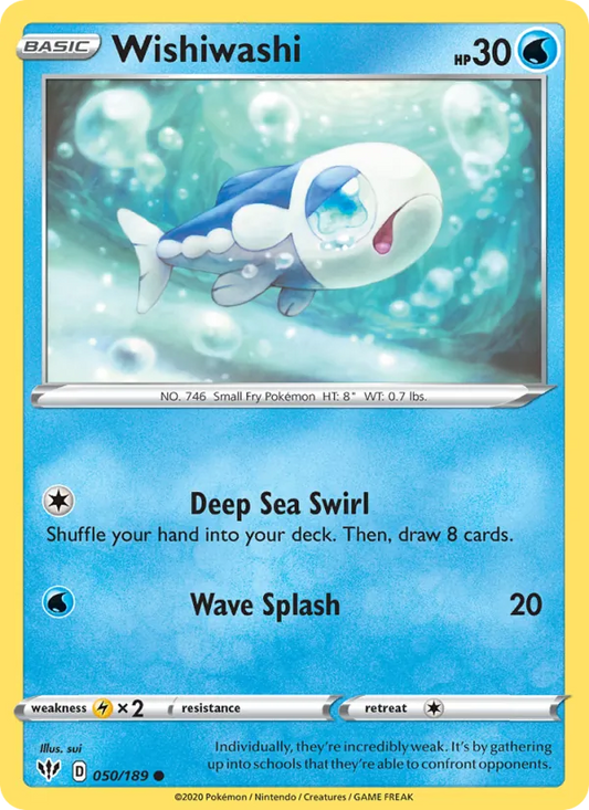 Wishiwashi Reverse Holo 050/189 Darkness Ablaze Pokémon Card