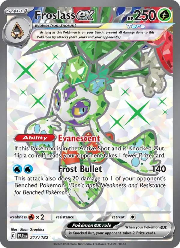 Froslass ex Holo 217/182 Paradox Rift Pokémon Card