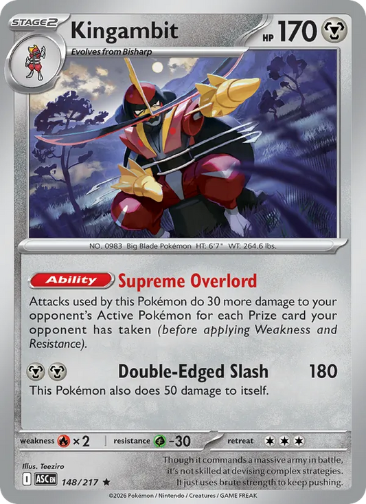 Kingambit Holo 148/217 Ascended Heroes Pokémon Card