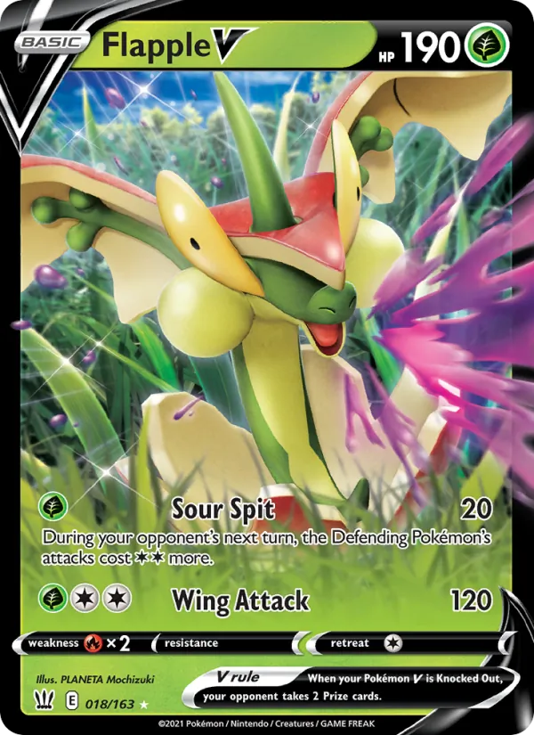 Flapple V Holo 018/163 Battle Styles Pokémon Card