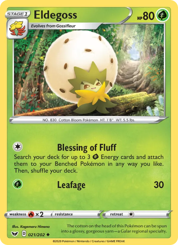 Eldegoss Reverse Holo 021/202 Sword & Shield Pokémon Card