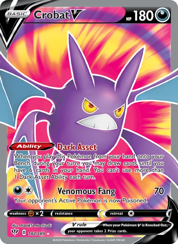Crobat V Holo 182/189 Darkness Ablaze Pokémon Card