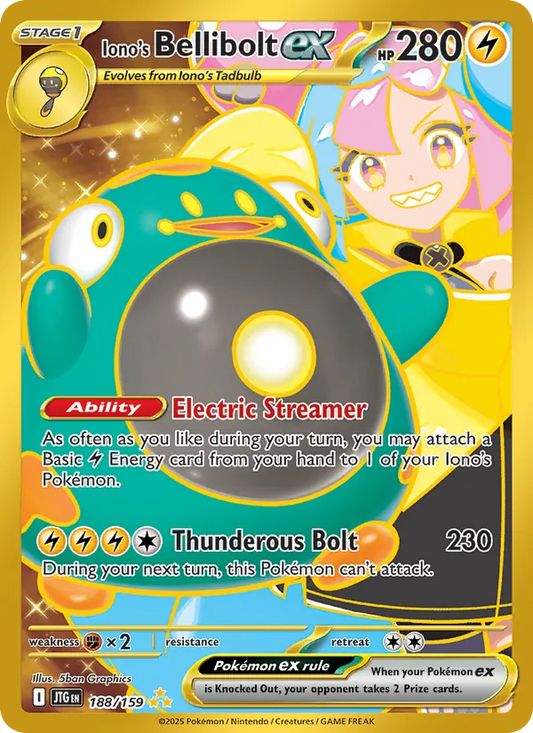 Iono's Bellibolt ex Holo 188/159 Journey Together Pokémon Card