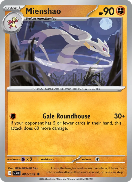 Mienshao Normal 084/142 Stellar Crown Pokémon Card